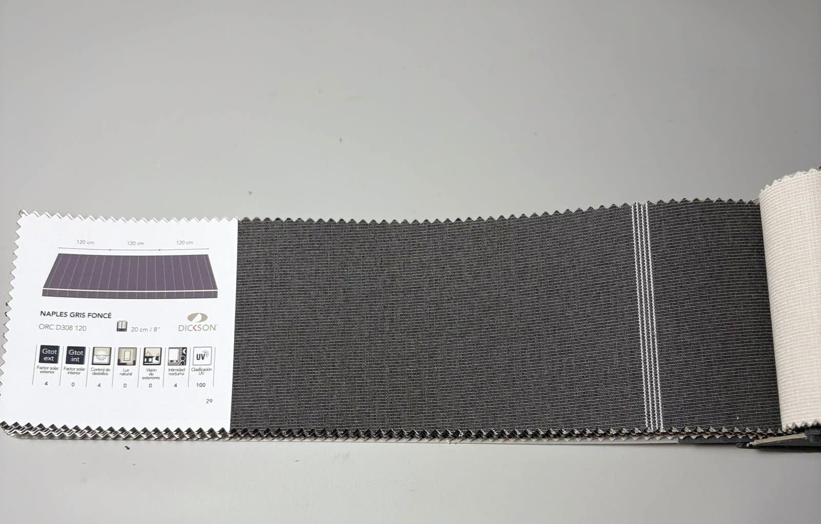 muestra de lona rayada